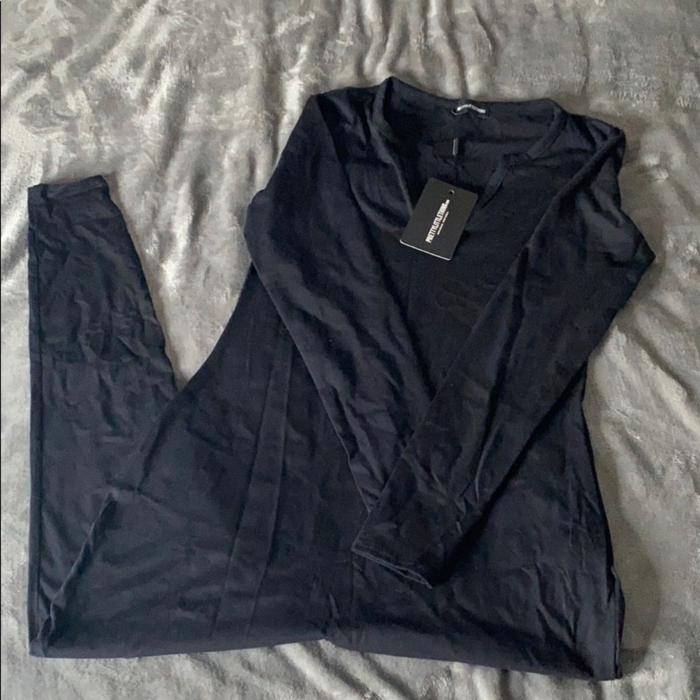 Black cotton jumpsuit